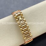 8+ Factory Counterweight Rolex Day-Date 128348RBR-0042 36mm Diamond Bezel Full Yellow Gold Roman Numerals White Dial