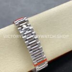 8+ Factory Counterweight Rolex Day-Date 128349RBR-0001 36mm Diamond Bezel Full White Gold Silver Dial