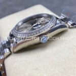 8+ Factory Counterweight Rolex Day-Date 128349RBR-0001 36mm Diamond Bezel Full White Gold Silver Dial