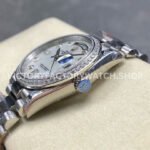 8+ Factory Counterweight Rolex Day-Date 128349RBR-0004 36mm Diamond Bezel Full White Gold Diamond Mope Baguette Diamond Mother Of Pearl Dial