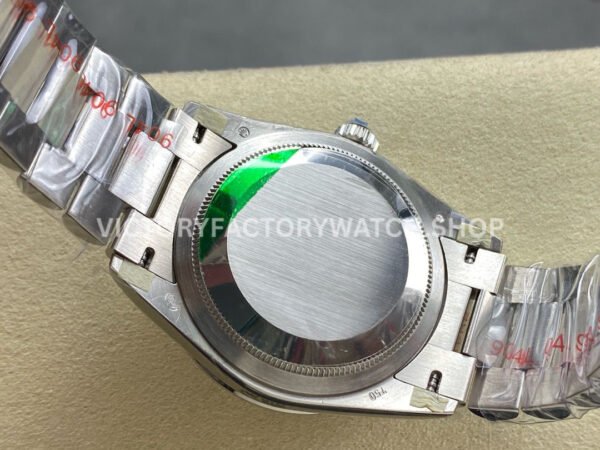 8+ Factory Counterweight Rolex Day-Date 128349RBR-0008 36mm Diamond Bezel White Gold Roman Number Pink Dial