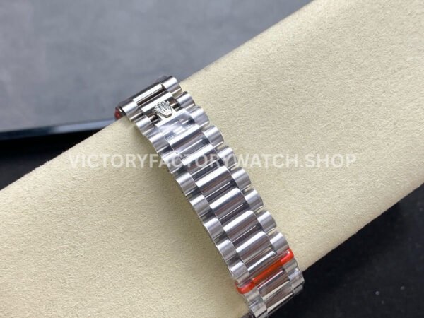 8+ Factory Counterweight Rolex Day-Date 128349RBR-0008 36mm Diamond Bezel White Gold Roman Number Pink Dial