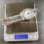 8+ Factory Counterweight Rolex Day-Date 128349RBR-0025 36mm Diamond Bezel Full White Gold Roman Numerals White Dial