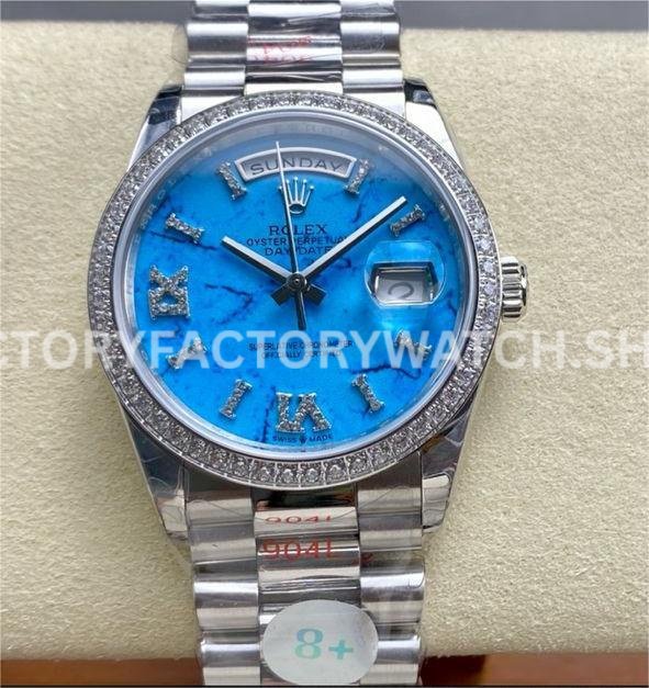 8+ Factory Rolex Day-Date 128349RBR white gold replica watch