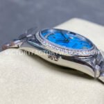 8+ Factory Counterweight Rolex Day-Date 128349RBR-0031 36mm Diamond Bezel White Gold Roman Number Blue Dial