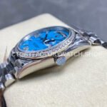 8+ Factory Counterweight Rolex Day-Date 128349RBR-0031 36mm Diamond Bezel White Gold Roman Number Blue Dial