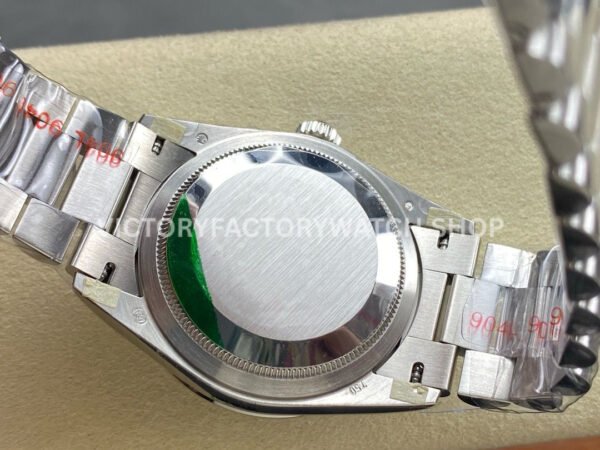 8+ Factory Counterweight Rolex Day-Date 128349RBR-0031 36mm Diamond Bezel White Gold Roman Number Blue Dial