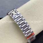 8+ Factory Counterweight Rolex Day-Date 128349RBR-0049 36mm Diamond Bezel White Gold Baguette Diamond Mother Of Pearl Dial