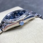 8+ Factory Counterweight Rolex Day-Date 128349RBR-0051 36mm Diamond Bezel White Gold Baguette Diamond Blue Dial