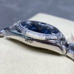 8+ Factory Counterweight Rolex Day-Date 128349RBR-0051 36mm Diamond Bezel White Gold Baguette Diamond Blue Dial