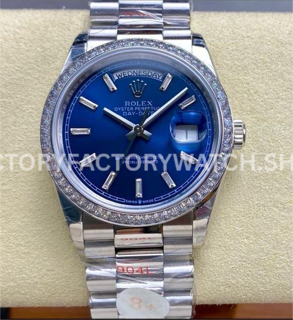 8+ Factory Rolex Day-Date 128349RBR white gold replica watch