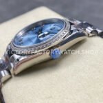 8+ Factory Counterweight Rolex Day-Date 128396TBR 36mm Diamond Bezel Full Platinum Roman Numerals Ice Blue Dial