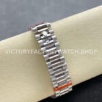 8+ Factory Counterweight Rolex Day-Date 128396TBR 36mm Diamond Bezel Full Platinum Roman Numerals Ice Blue Dial