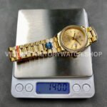 8+ Factory Counterweight Rolex Day-Date 128398TBR-0037 36mm Diamond Bezel Full Yellow Gold Baguette Diamond Champagne Dial