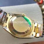 8+ Factory Counterweight Rolex Day-Date 128398TBR-0037 36mm Diamond Bezel Full Yellow Gold Baguette Diamond Champagne Dial