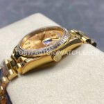 8+ Factory Counterweight Rolex Day-Date 128398TBR-0037 36mm Diamond Bezel Full Yellow Gold Baguette Diamond Champagne Dial