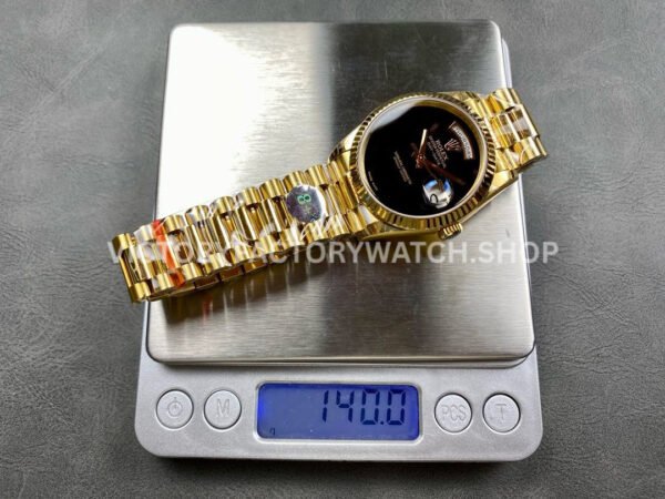 8+ Factory Counterweight Rolex Day-Date 18038 36mm Full Yellow Gold Black Dial (8) 8+ Factory Counterweight Rolex Day-Date 18038 36mm Full Yellow Gold Black Dial