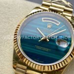 8+ Factory Counterweight Rolex Day-Date 18038 36mm Full Yellow Gold Blue Gradient Dial