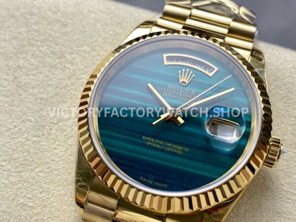8+ Factory Counterweight Rolex Day-Date 18038 36mm Full Yellow Gold Blue Gradient Dial