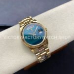 8+ Factory Counterweight Rolex Day-Date 18038 36mm Full Yellow Gold Blue Gradient Dial