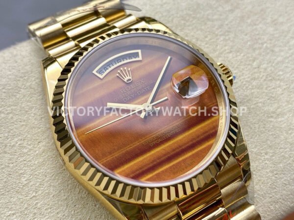 8+ Factory Counterweight Rolex Day-Date 18038 36mm Full Yellow Gold Orange Gradient Dial