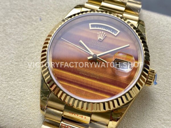 8+ Factory Counterweight Rolex Day-Date 18038 36mm Full Yellow Gold Orange Gradient Dial