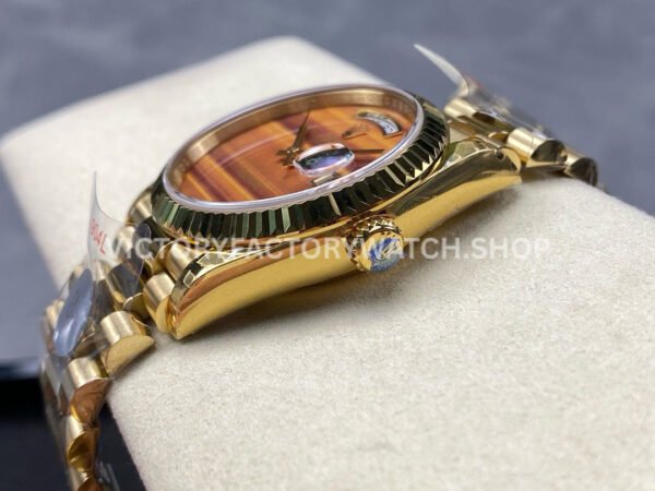 8+ Factory Counterweight Rolex Day-Date 18038 36mm Full Yellow Gold Orange Gradient Dial
