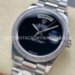 8+ Factory Counterweight Rolex Day-Date 18209 36mm Diamond Bezel Full White Gold Black Dial (4) 8+ Factory Counterweight Rolex Day-Date 18309 36mm Diamond Bezel Full White Gold Black Dial