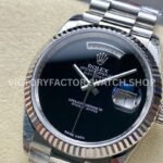8+ Factory Counterweight Rolex Day-Date 18309 36mm Full White Gold Black Dial