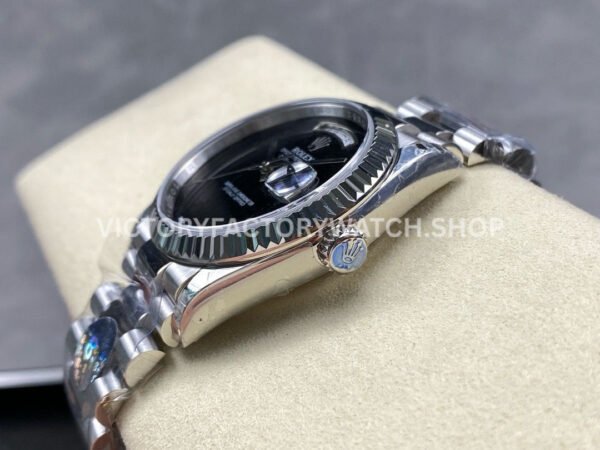 8+ Factory Counterweight Rolex Day-Date 18309 36mm Full White Gold Black Dial