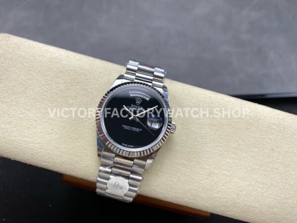 8+ Factory Counterweight Rolex Day-Date 18309 36mm Full White Gold Black Dial