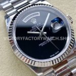 8+ Factory Counterweight Rolex Day-Date 18309 36mm Full White Gold Black Dial