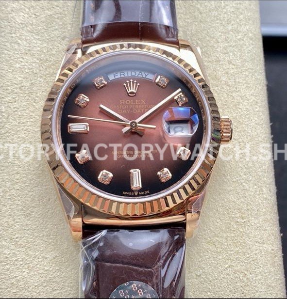 8+ Factory Counterweight Rolex Day-Date 36mm 128235-0037 Rose (4) Rolex Day-Date 128235 replica watch rose gold 36mm