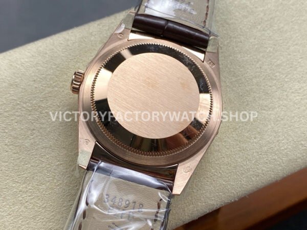 8+ Factory Counterweight Rolex Day-Date 36mm 128235-0037 Rose (5) 8+ Factory Counterweight Rolex Day-Date 36mm 128235-0037 Rose Gold Crocodile Leather Strap Diamond Mope&Baguette Diamond Brown Ombré Dial
