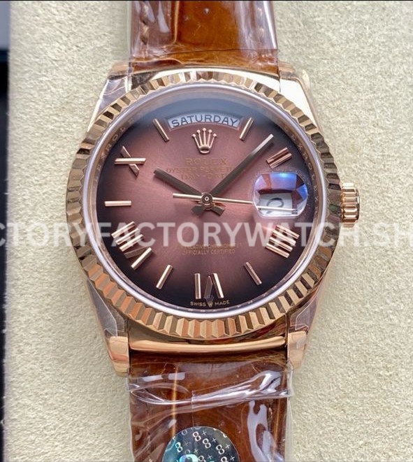 8+ Factory Rolex Day-Date 128235 rose gold replica watch