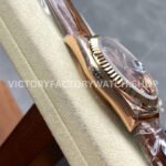 8+ Factory Counterweight Rolex Day-Date 36mm 128235-0075 Rose Gold Crocodile Leather Strap Roman Numerals Brown Ombré Dial