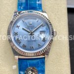 8+ Factory Counterweight Rolex Day-Date 36mm 128236-0008 White Gold Crocodile Rolex Day-Date 128236 replica watch leather strap 36mm
