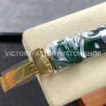 8+ Factory Counterweight Rolex Day-Date 36mm 128238-0118 Yellow Gold Crocodile Leather Strap Roman Numerals Green Ombré Dial