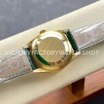 8+ Factory Counterweight Rolex Day-Date 36mm 128238-0118 Yellow Gold Crocodile Leather Strap Roman Numerals Green Ombré Dial