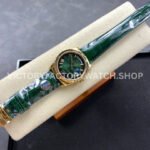 8+ Factory Counterweight Rolex Day-Date 36mm 128238-0118 Yellow Gold Crocodile Leather Strap Roman Numerals Green Ombré Dial