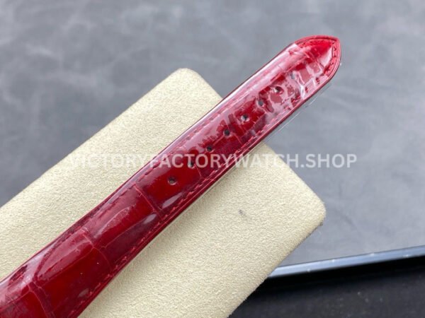 8+ Factory Counterweight Rolex Day-Date 36mm 128238 Yellow Gold Crocodile Leather Strap Diamond Mope Baguette Diamond Red Ombré Dial