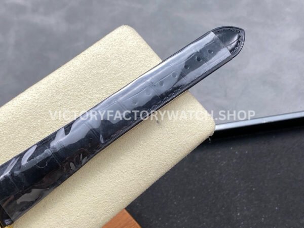 8+ Factory Counterweight Rolex Day-Date 36mm 128238 Yellow Gold Crocodile Leather Strap Baguette Diamond Champagne Dial