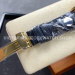 8+ Factory Counterweight Rolex Day-Date 36mm 128238 Yellow Gold Crocodile Leather Strap Baguette Diamond Champagne Dial
