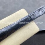 8+ Factory Counterweight Rolex Day-Date 36mm 128238 Yellow Gold Crocodile Leather Strap Baguette Diamond Black Dial