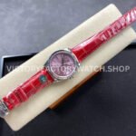 8+ Factory Counterweight Rolex Day-Date 36mm 128239-0071 White Gold Crocodile Leather Strap Baguette Diamond Pink Dial