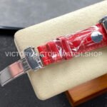 8+ Factory Counterweight Rolex Day-Date 36mm 128239-0071 White Gold Crocodile Leather Strap Baguette Diamond Pink Dial