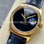 8+ Factory Counterweight Rolex Day-Date 36mm 18038 Yellow Gold Crocodile Leather Strap Black Dial (7) 8+ Factory Counterweight Rolex Day-Date 36mm 18038 Yellow Gold Crocodile Leather Strap Black Dial