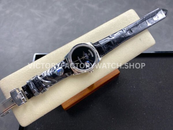 8+ Factory Counterweight Rolex Day-Date 36mm 18206 White Gold Crocodile Leather Strap Black Dial (4) 8+ Factory Counterweight Rolex Day-Date 36mm 18309 White Gold Crocodile Leather Strap Black Dial