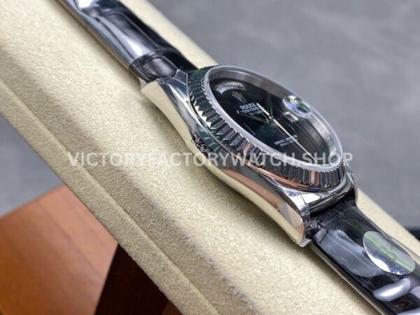 8+ Factory Counterweight Rolex Day-Date 36mm 18206 White Gold Crocodile Leather Strap Black Dial (9) 8+ Factory Counterweight Rolex Day-Date 36mm 18309 White Gold Crocodile Leather Strap Black Dial
