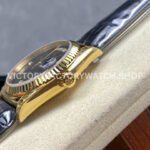 8+ Factory Counterweight Rolex Day-Date 36mm 18238 Yellow Gold Crocodile Leather Strap Diamond Mope Black Dial